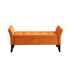 NicBex Velvet Fabric Pull-Open Top Ottoman Bench with Curved Arms,Button Tufted Storage Ottoman for Bedroom - 4 of 4