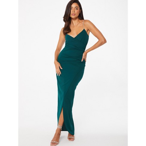 Quiz Women's Embellished Strap Wrap Maxi Dress : Target