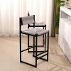 ChicFurnit Dining Chairs 2 PCS High Bar Stools Bar Chairs Metal Frame Dining Chairs for Counter, Kitchen Island, Gray, 14.96"*15.15"*34.84" - 3 of 4