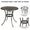 3pcs Bistro Table Set W/Removable Ice Bucket,Cast Aluminum Outdoor Patio Furniture Set Round Table, 2 Chairs Antique Garden Furniture - 3 of 4