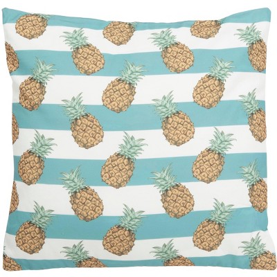 Indoor/Outdoor Pari Pineapple Pillow - Teal/White - 18" x 18" - Safavieh