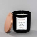 12oz Glass Jar 2-Wick Candle Leather Oak - The Collection by Chesapeake Bay Candle