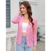 Coolmee Women's Crochet Cardigan Sweater Long Sleeve Open Front Lightweight Boho Cover Up Summer Knit Cardigans - 2 of 4