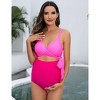 Clearlove Maternity One Piece Swimsuit Women Bathing Suit V Neck High Waisted Hollow Swimwear - 2 of 4