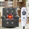 Oversized Massage Swivel Recliner Chair with Rocking Function, Lumbar Heating, Side Pocket, and USB Charge Port - 4 of 4
