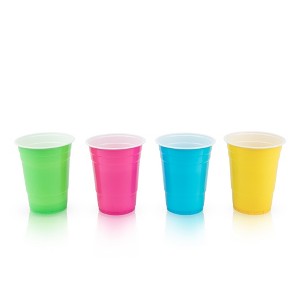 True Bright Party Cups, Disposable Cups, Drink Cups for Cocktails and Beer, 16 Ounce Capacity, Plastic, Multicolor, Set of 24 - 1 of 4