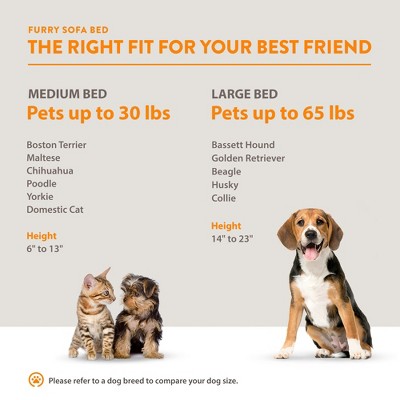 Charcoal Medium Orthopedic Elevated Pet Sofa with Memory Foam