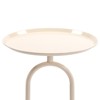 HDZNVF 21.3 inch Height Lantern shaped Metal End Table, Small Round Side Table, Cream White - 4 of 4