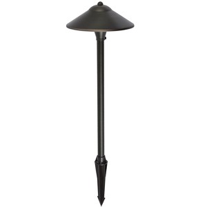 Elegant Lighting Outdoor 12V Cast Brass path light 9 inch Wide x 24 inch High in Dark Bronze - 1 of 4