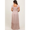 PinkBlush Taupe Smocked Top Woven Maternity Maxi Dress - 4 of 4