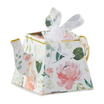 Kate Aspen Floral Teapot Favor Box (Set of 24) | 28298FL