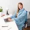 PAVILIA Fluffy Wearable Blanket with Sleeves for Women Men Adults, Fuzzy Warm Plush Snuggle Pocket Sleeved TV Throw - 4 of 4