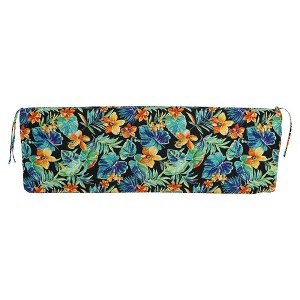 Blazing Needles, 60-inch by 19-inch Patterned Outdoor Spun Polyester Bench Cushion - 1 of 2