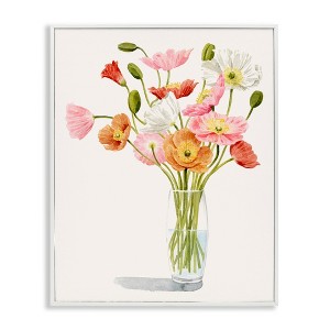 Stupell Industries Vivid Poppies Glass Floral Bouquet Arrangement Framed Giclee Art, White, 16" x 20" - 1 of 4