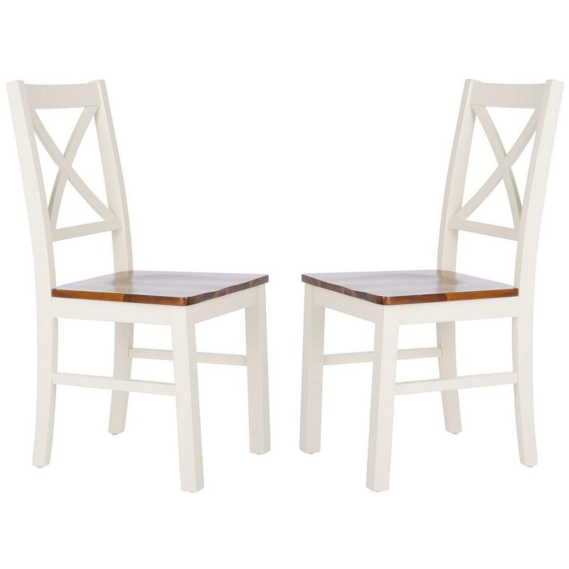 Akash Dining Chair (Set of 2) - White/Natural - Safavieh., 1 of 10