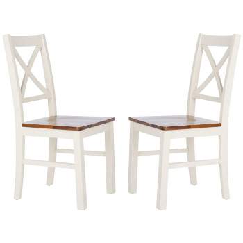 Akash Dining Chair (Set of 2) - White/Natural - Safavieh.