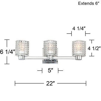 Chrome 23" Dimmable Wall Light with Diamond Cut Glass