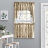 Ellis Curtain Lexington Leaf Pattern on Colored Ground Curtain Tiers Tan - 3 of 4