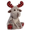 Aurora Medium Buffalo Plaid Moose Holiday Festive Stuffed Animal Brown 11" - 2 of 4