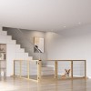 6 Panel Foldable Wooden Dog Gate,170" Pet Safety Barrier with 2 Support Feet for Doorways and Stairs-LAOTIES - 2 of 4