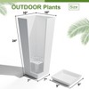TUYOHW Set of 2 Tall Planters for Plants, 24" Tapered Tall Planters with Tray for Porch, Patio, Backyard, Large Planters for Outdoor Indoor Plants - 2 of 4