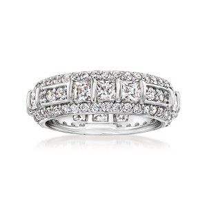Ross-Simons 3.10 ct. t.w. CZ Eternity Band in Sterling Silver - 1 of 4