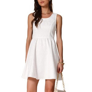 INSPIRE CHIC Women's Summer Sleeveless Back Bow Tank Flowy Skater Casual Party Mini Dresses - 1 of 4
