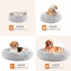FONTOI 36 Inch Round Pet Bed Anti-Slip Fluffy Plush Faux Fur Cozy Dog Cute Bed Cat Bed, Washable Donut Dog Bed for Indoor, Gray, 36"* 36"*8" - 3 of 4
