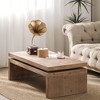 LIVAREEmlen Modern Rustic Wood Coffee Table Rectangular Living Room Center Table with Floating Top Design 47.6" L x 23.6" W x 16.3" H - 2 of 4