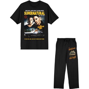Supernatural Winchester Bros. Men's Short Sleeve Shirt & Sleep Pants Set - 1 of 4
