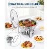 Chafing Dishes for Buffet, 5 QT Buffet Servers and Warmers Set of 2/4, Round Chafing Dishes with Glass Lid, Stainless Steel Food Warmers - 3 of 4