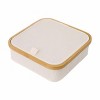 WeThinkStorage 3 Slots Natural Bamboo Organizer with Lid Soft Fabric Interior - 3 of 4
