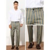 Lars Amadeus Men's Regular Fit Flat Front Contrast Color Striped Dress Trousers - 4 of 4