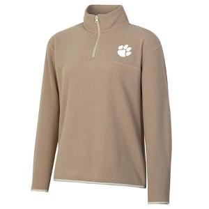 NCAA Clemson Tigers Women's 1/4 Zip Sand Fleece Sweatshirt - 1 of 3
