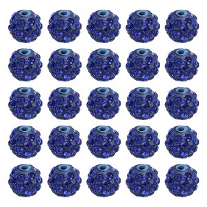 Unique Bargains Sparkling Disco Crystal Rhinestone Clay Beads DIY Craft Round Bead 0.4" 25 Pcs - 1 of 4