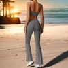 Anna-Kaci Active Women's High Waist Flare Yoga Pants with Side Slit Hem for Active and Casual Wear - 2 of 4