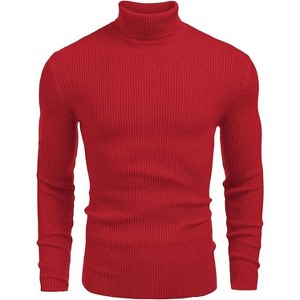COOFANDY Mens Ribbed Slim Fit Knitted Pullover Casual Turtleneck Sweater - 1 of 4