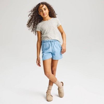 Детские Cat & Jack Girls' Printed Short Sleeve Fitted T-Shirt - Cat & Jack™ Cream Floral S — фото 3