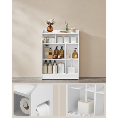 Cloud White Slim Bathroom Cabinet with Adjustable Shelving