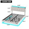 Upholstered Floating Platform Bed Frame with Storage Headboard, LED Lights & Charging Station - 2 of 4
