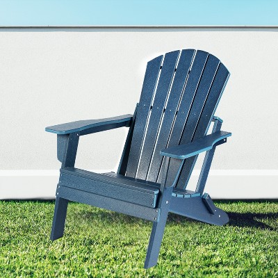 Folding Adirondack Chair, Heavy All-Weather Oversized Folding HDPE Outdoor Lawn Chair for Poolside Backyard Lawn