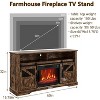 Jojoka Electric Fireplace TV Stand for 65 Inch TV，Farmhouse Entertainment Center with Storage Cabinets - 2 of 4