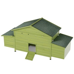 Gulches Green Wooden Chicken Coop Outdoor Hen House with 2 Free-Range Doors 2 Nesting Boxes Perch Waterproof 1 Piece 11 Sq Ft - 1 of 4