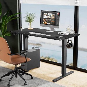 Black Adjustable Height Desk With Features An Led Display And Less Than 055Db,Unit For Living Room/Bedroom /Home /Office-Cuddlewood - 1 of 4