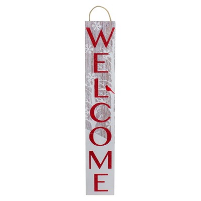 Northlight Red and White Cardinal 'Welcome' Christmas Wall Decor