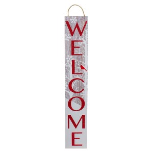 Northlight Red and White Cardinal 'Welcome' Christmas Wall Decor - 1 of 2