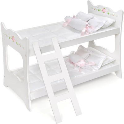 badger basket doll bunk beds with ladder and storage armoire