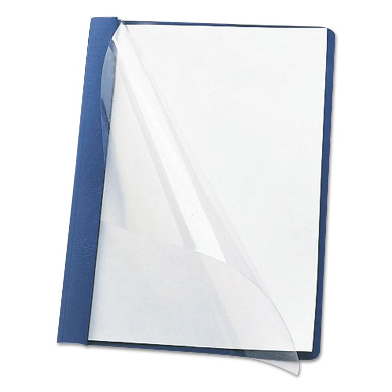 Smead Poly Report Cover Tang Clip Letter 1/2" Capacity Clear/Blue 25/Box 87452, 3 of 7