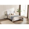 NicBex Queen/King Size Wingback Upholstered Platform Bed Frame with 54" Tall Headboard,No Box Spring Needed,Easy Assembly,Ivory - 2 of 4