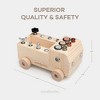 Comfy Cubs Busy Board Truck Toy Set for Kids 3+, Montessori Wooden Activity Board with LED Light Switch, Tool Features & Pine Wood Design - 4 of 4